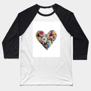 Printed quilling art. flower heart art Baseball T-Shirt
